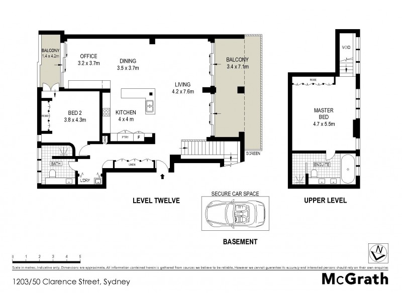 1203/50 Clarence Street, Sydney NSW 2000 Floorplan