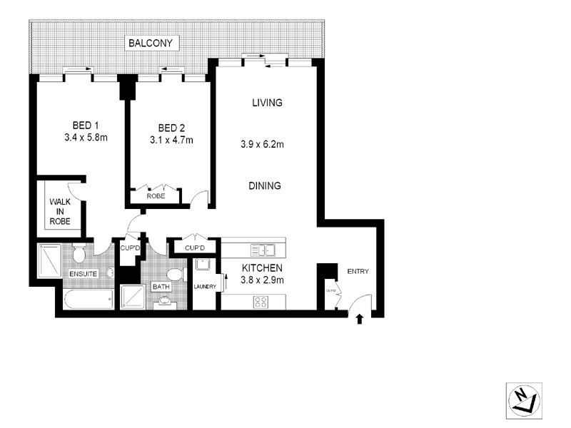 1703/183 Kent Street, Sydney NSW 2000 Floorplan