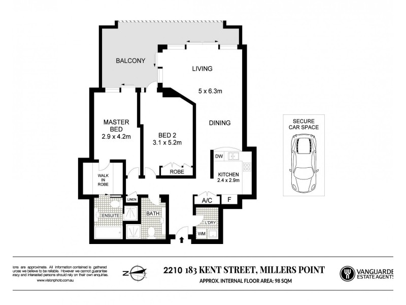 2110/183 Kent Street, Sydney NSW 2000 Floorplan