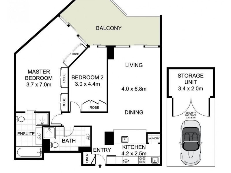 1101/183 Kent Street, Sydney NSW 2000 Floorplan