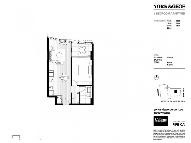 2204/38 York Street, Sydney NSW 2000 Floorplan