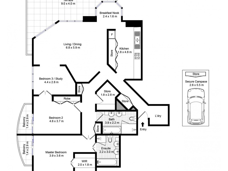 603/127 Kent Street, Sydney NSW 2000 Floorplan