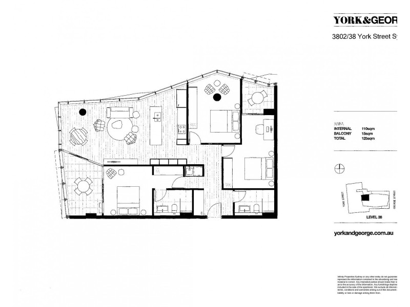 3802/38 York Street, Sydney NSW 2000 Floorplan