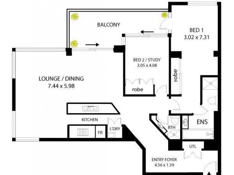 1106/183 Kent Street, Sydney NSW 2000 Floorplan