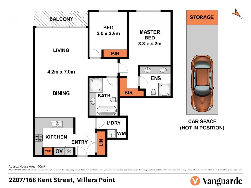 2207/168 Kent Street, Sydney NSW 2000 Floorplan