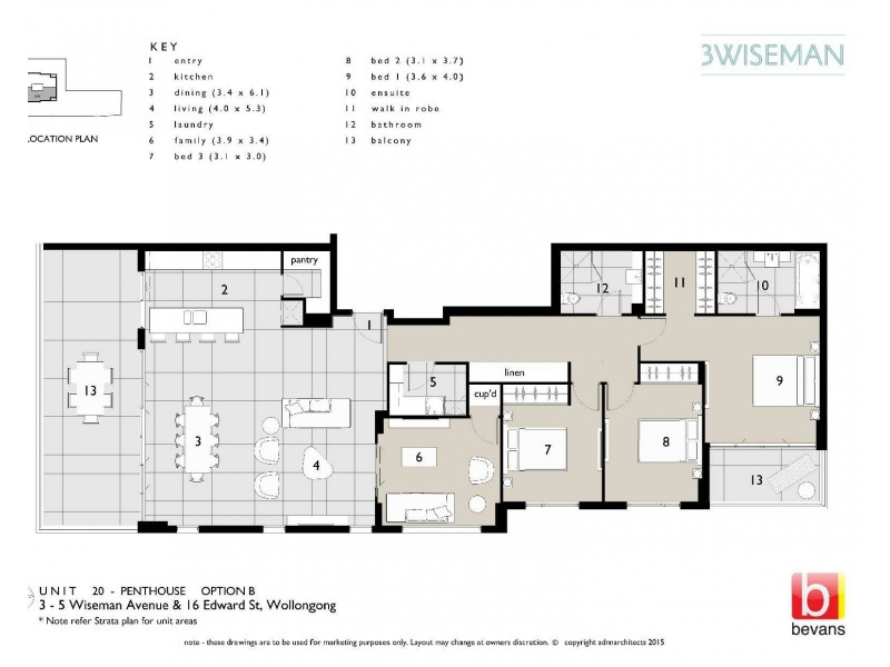 3-5 Wiseman Avenue, Wollongong NSW 2500 Floorplan