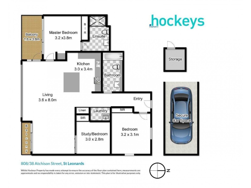 808/38  Atchison Street, St Leonards NSW 2065 Floorplan