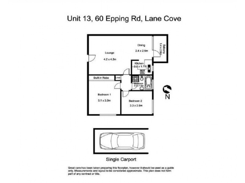 13/60 Epping Road, Lane Cove NSW 2066 Floorplan