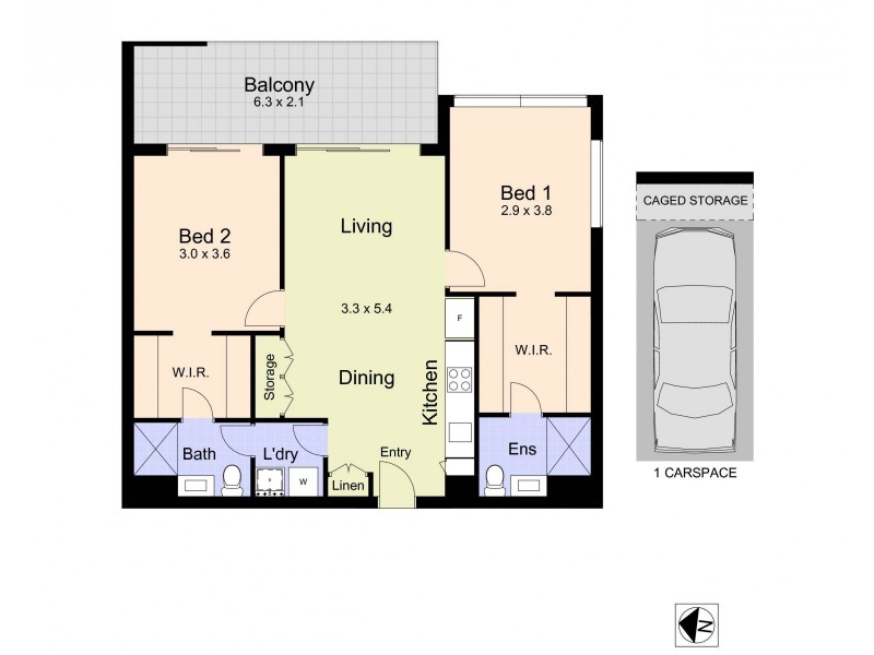 E905/11 Charles Street, Wickham NSW 2293 Floorplan