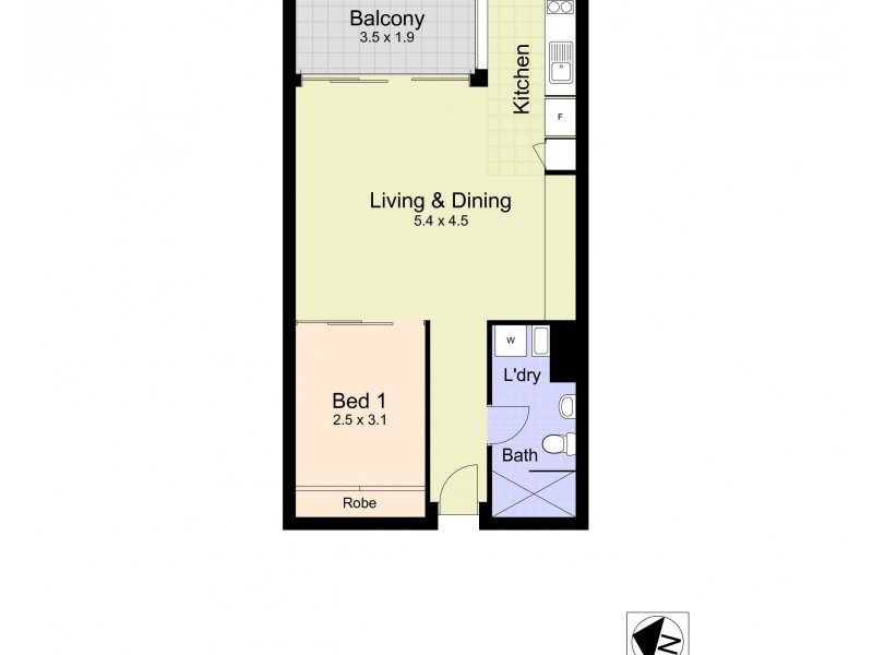 505/14 Honeysuckle Drive, Newcastle NSW 2300 Floorplan