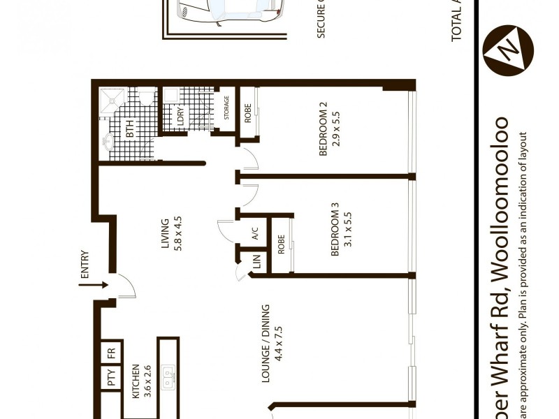 314/6 Cowper Wharf Roadway, Woolloomooloo NSW 2011 Floorplan