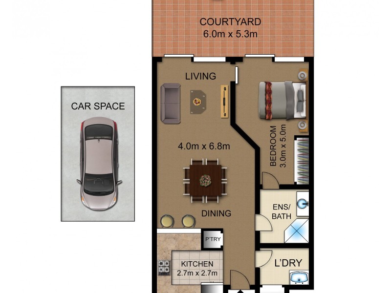 102/6 Cowper Wharf Roadway, Woolloomooloo NSW 2011 Floorplan