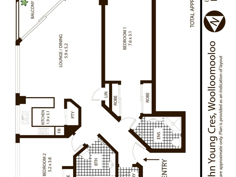702/22 Sir John Young Crescent, Woolloomooloo NSW 2011 Floorplan