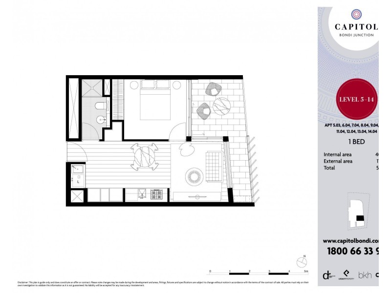 1204/253 Oxford Street, Bondi Junction NSW 2022 Floorplan