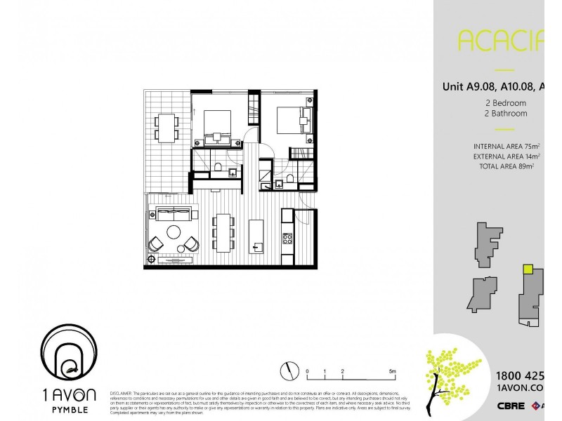 A908/1 Avon Road, Pymble NSW 2073 Floorplan