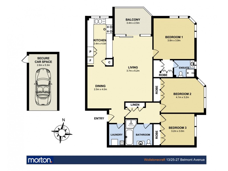 13/25-27 Belmont Avenue, Wollstonecraft NSW 2065 Floorplan