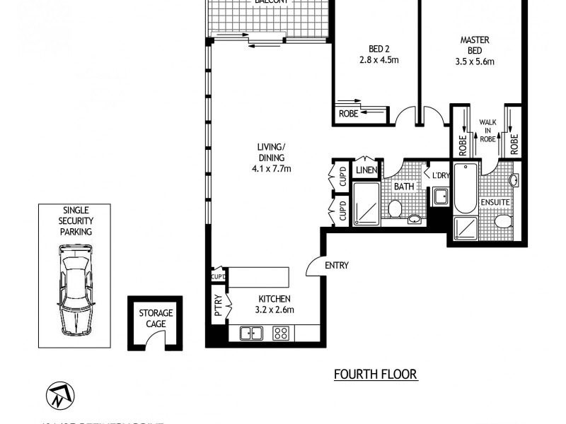401/25 Refinery Drive, Pyrmont NSW 2009 Floorplan