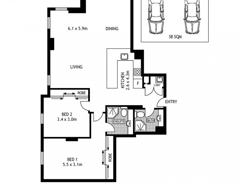 A301/24-26 Point Street, Pyrmont NSW 2009 Floorplan