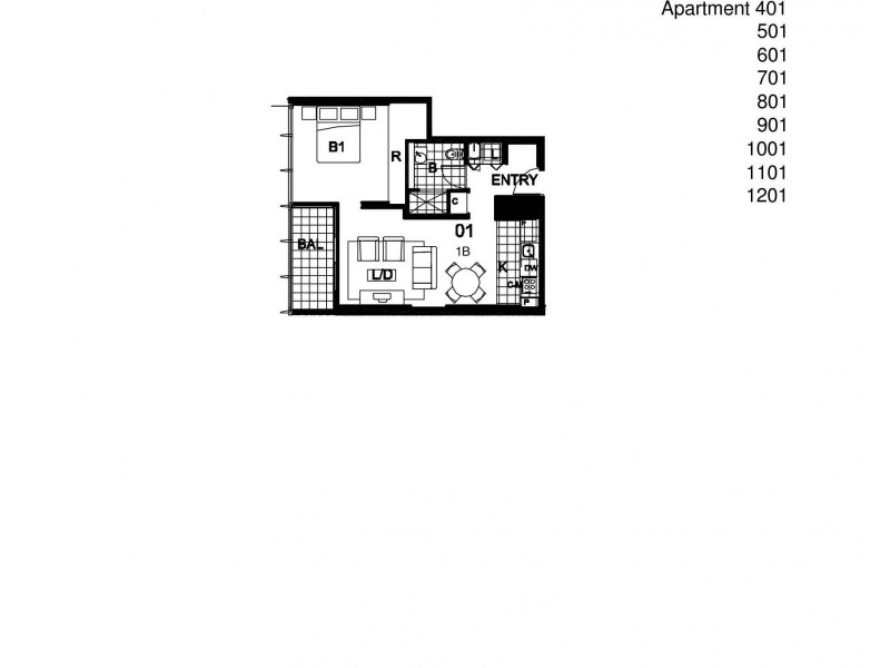 1201/20 Pelican Street, Surry Hills NSW 2010 Floorplan