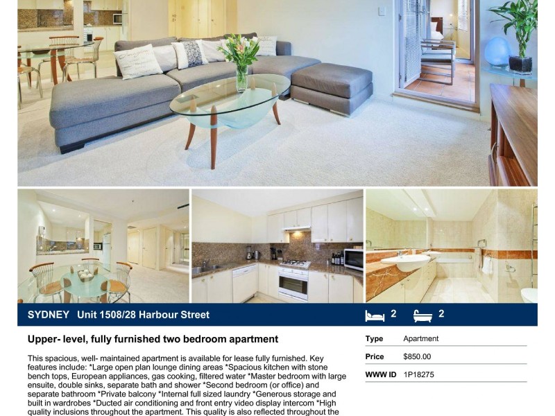 1508/28 Harbour Street, Sydney NSW 2000 Floorplan