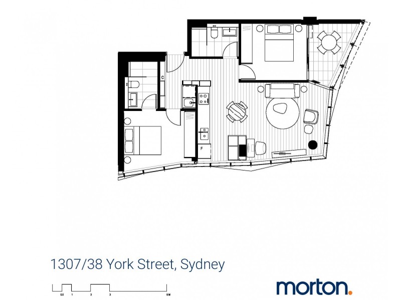1307/38 York Street, Sydney NSW 2000 Floorplan
