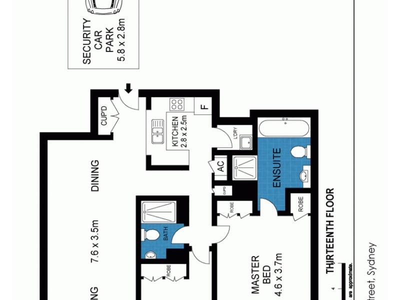 1302/281 Elizabeth Street, Sydney NSW 2000 Floorplan