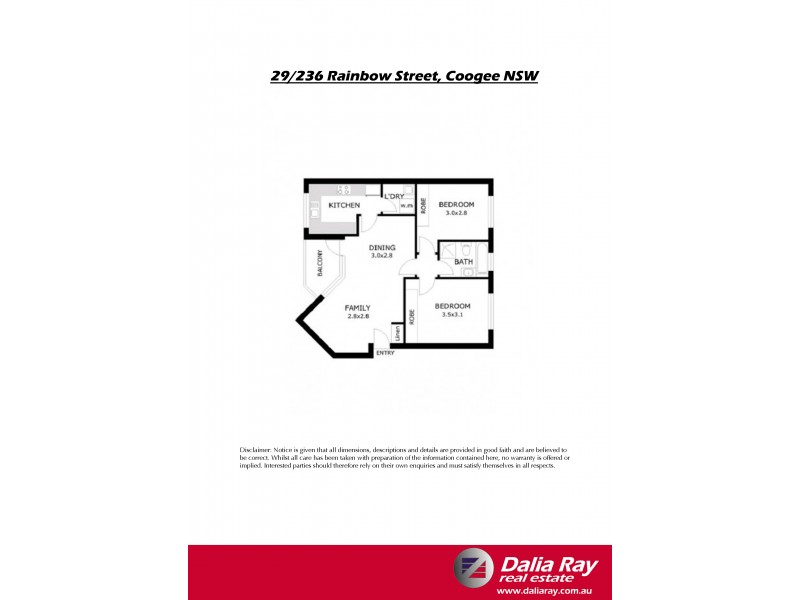 29/236 Rainbow Street, Coogee NSW 2034 Floorplan