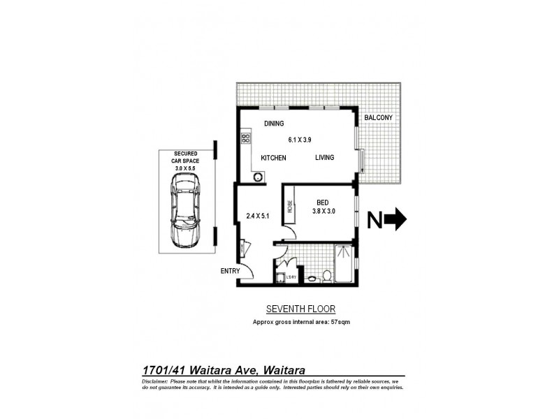 1701/41 Waitara Avenue, Waitara NSW 2077 Floorplan