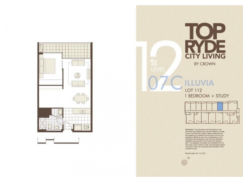 1107 C/5 Pope Street, Ryde NSW 2112 Floorplan