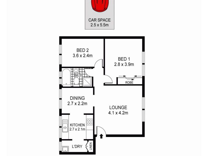 2/53 Wardell Road, Lewisham NSW 2049 Floorplan