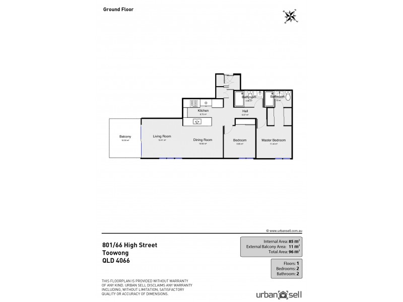 801/66-68 High Street, Toowong QLD 4066 Floorplan