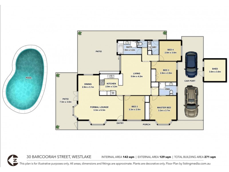 30 Barcoorah St, Westlake QLD 4074 Floorplan