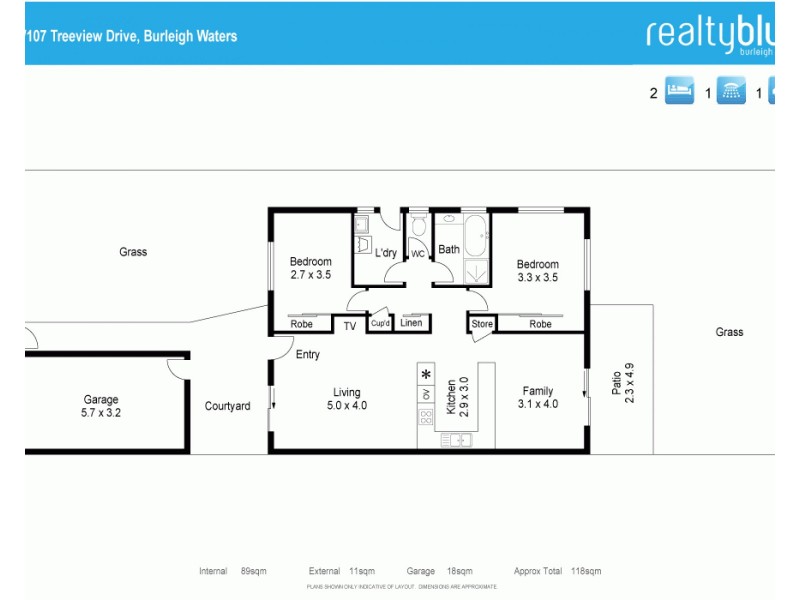1/107 Treeview Drive, Burleigh Waters QLD 4220 Floorplan