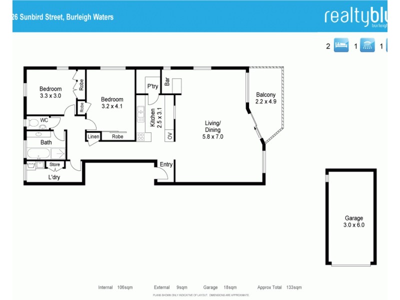 3/26 Sunbird Street, Burleigh Waters QLD 4220 Floorplan