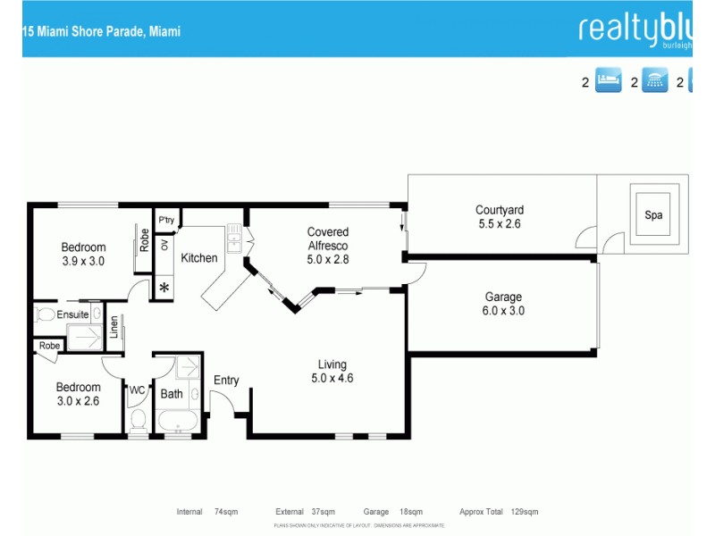 1/15 Miami Shore Parade, Miami QLD 4220 Floorplan