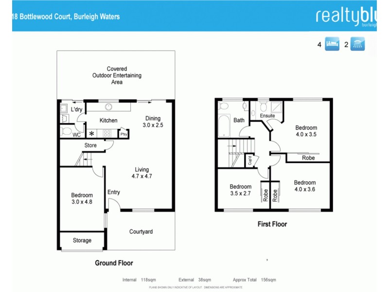 2/18 Bottlewood Ct, Burleigh Waters QLD 4220 Floorplan