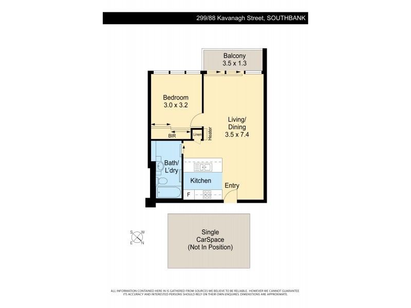 299/88 Kavanagh Street, Southbank VIC 3006 Floorplan
