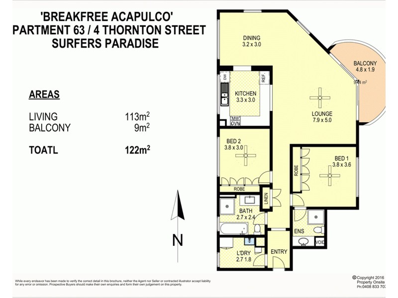 63/4 Thornton Street, Surfers Paradise QLD 4217 Floorplan