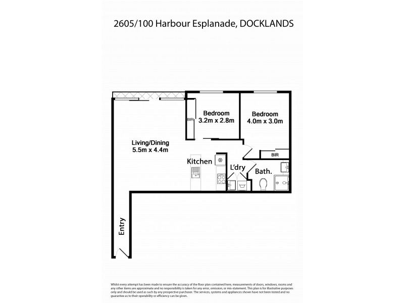 2605/100 Harbour Esplanade, Docklands VIC 3008 Floorplan