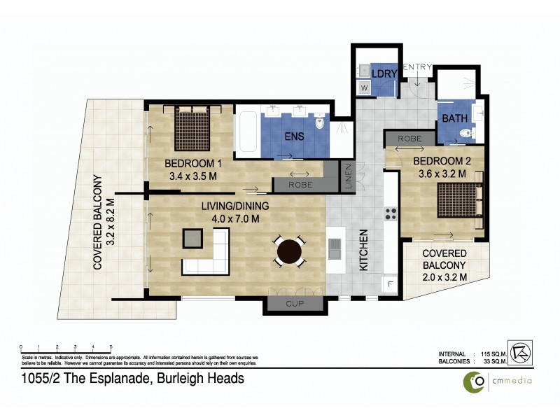 1055/2 The Esplanade, Burleigh Heads QLD 4220 Floorplan