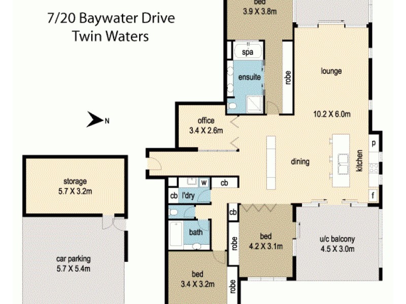 7/20 Baywater Dr, Twin Waters QLD 4564 Floorplan