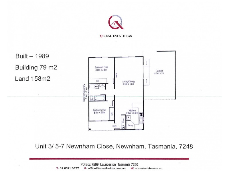 3/5-7 Newnham Close, Newnham TAS 7248 Floorplan