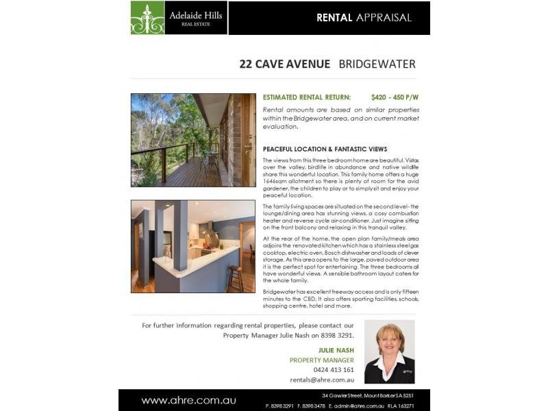 22 Cave Avenue, Bridgewater SA 5155