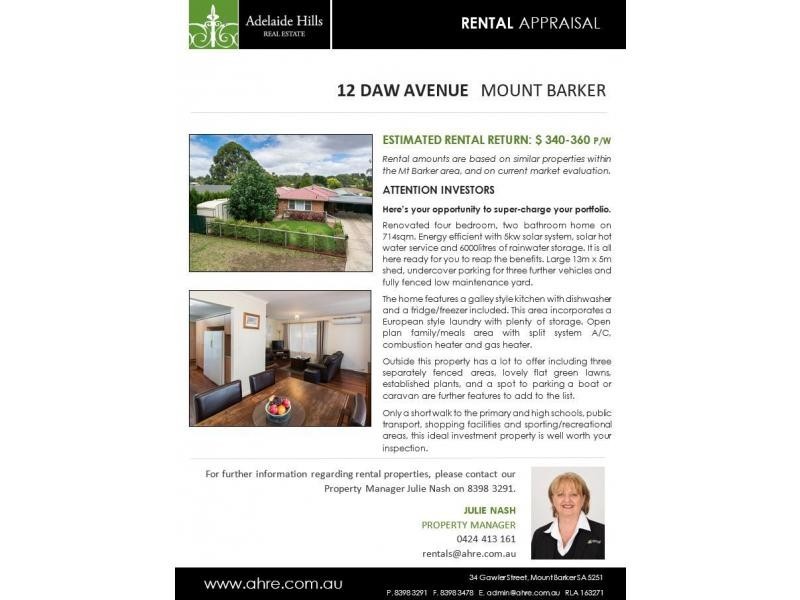 12 Daw Avenue, Mount Barker SA 5251