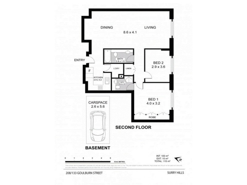 208/133 Goulburn Street, Surry Hills NSW 2010 Floorplan