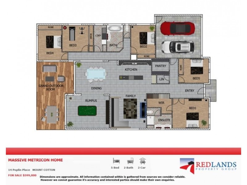 14 Poplin Place, Mount Cotton QLD 4165 Floorplan