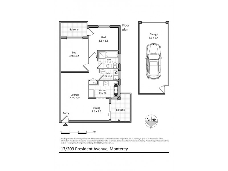 17/209 President Avenue, Monterey NSW 2217 Floorplan