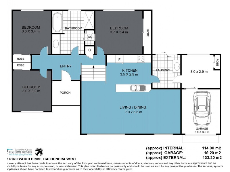 2/12 Rosewood Drive, Caloundra West QLD 4551 Floorplan