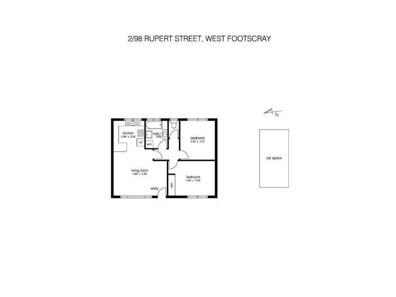 2/98 Rupert Street, West Footscray VIC 3012 Floorplan