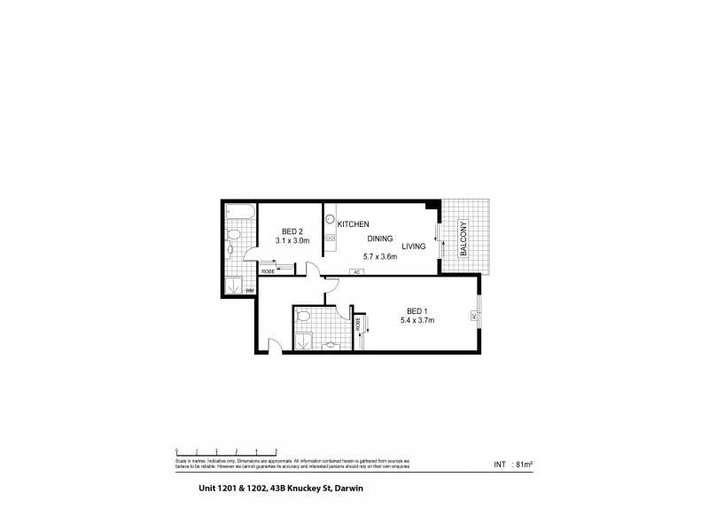 1201/43B Knuckey Street, Darwin NT 0800 Floorplan